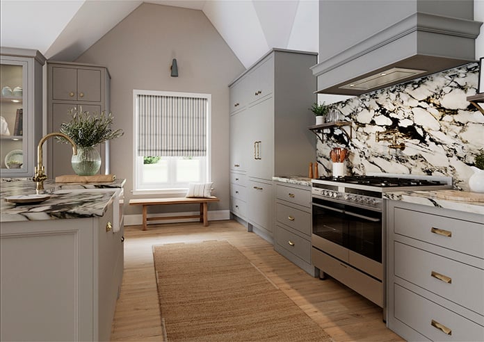 Port Laurent Stripe, Stonewash Grey - Twist&Fit Roman Blind - Image 7